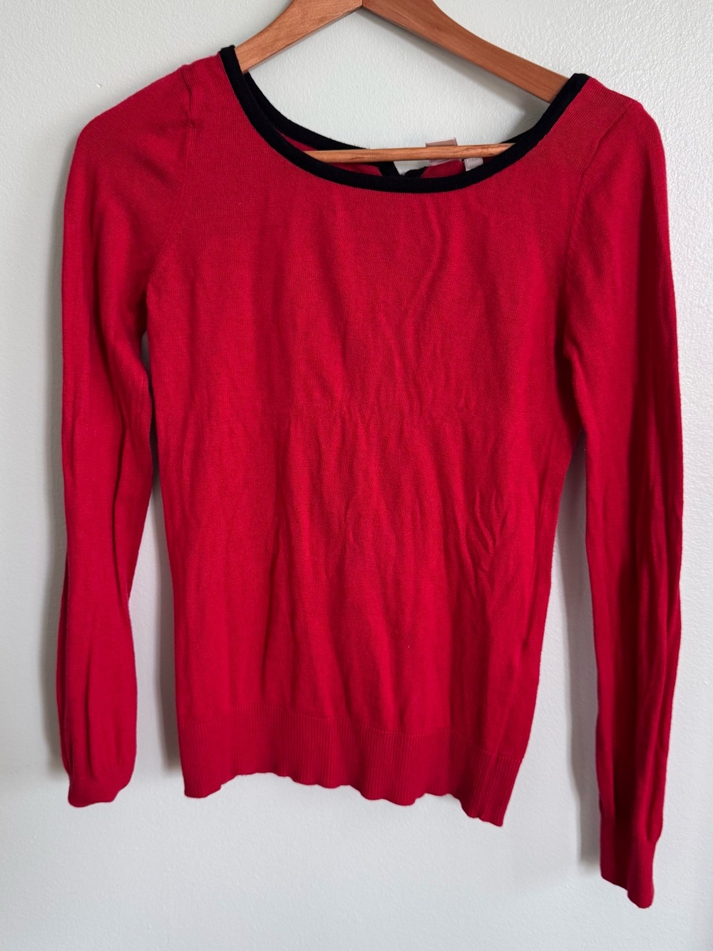 twik Red Crewneck Sweater with Black Trim